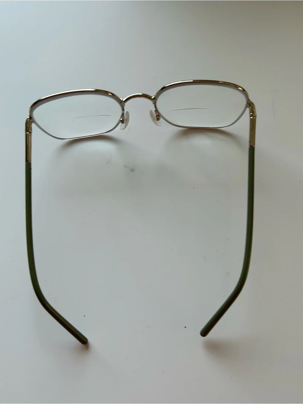 Prada Metal Eyeglass Frames Only 54 19 140 Gold Color Full Rim Green Arms
